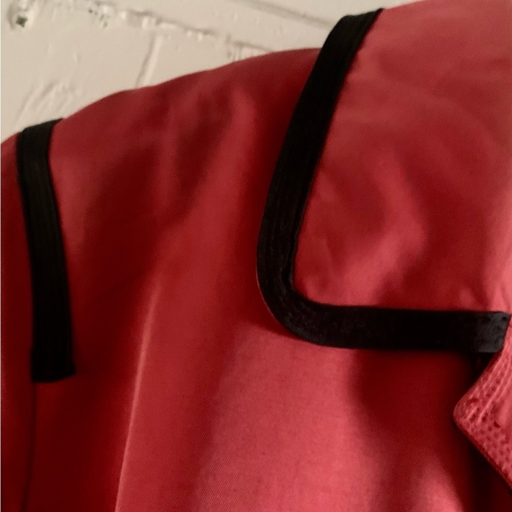 Nine West Raincoat in Red with Black Trim Size Small - Picture 5 of 7